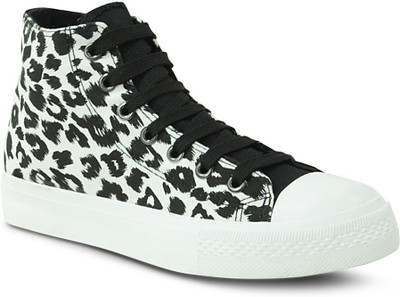 

Get Glamr Leapord Lace Ups Sneakers For Women(Black