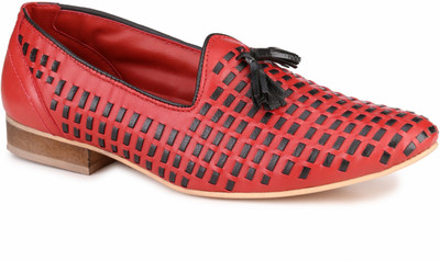 Mactree Slim Knit Casual Shoes For Men(Red, Black)