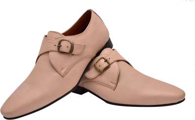 Hirel's Mens Peach Monk Strap Shoes