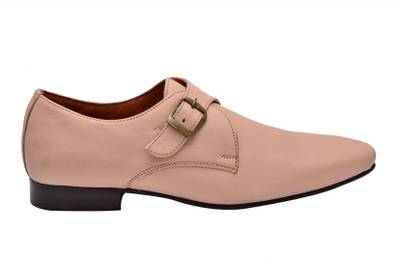 Hirel's Mens Peach Monk Strap Shoes