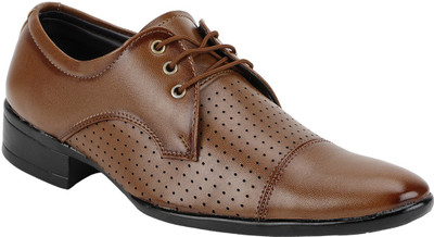 

Kraasa Broke Lace Up Shoes For Men(Tan