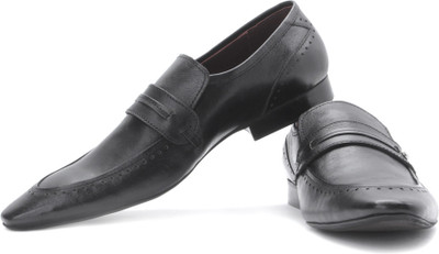

Franco Leone Genuine Leather Slip On Shoes For Men(Black