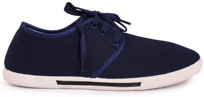 Chevit Mens Black Canvas Sneakers