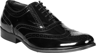 

Bxxy Patent Brogue Lace-Up Shoes for Men Lace Up For Men(Black