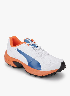 

Puma Illuminate DP Cricket Shoes For Men(White), Electric blue lemonade-white