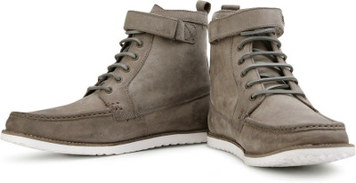 

Superdry Launch Strap High Ankle Sneakers For Men(White, Khaki, Ivs