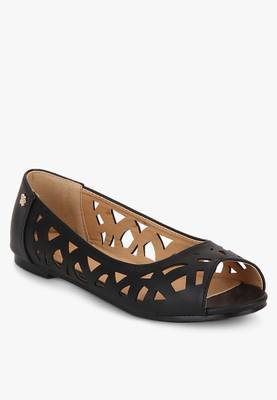 Addons Samantha laser cutouts peep toe ballerinas Bellies