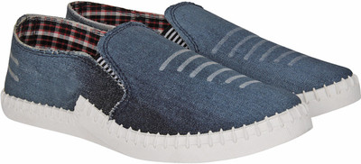 

AMG Canvas Loafers For Men(White, Blue, Wht::blue