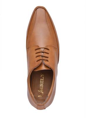 Hirel's Brown Stylish Derby Lace Up Shoes