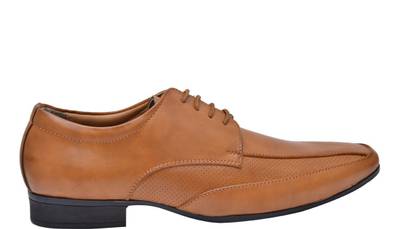Hirel's Brown Stylish Derby Lace Up Shoes