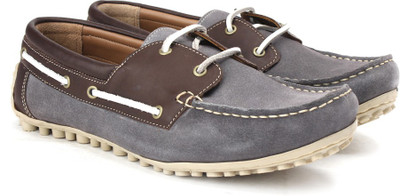 

WROGN Genuine Leather Boat Shoes SHOES For Men(Grey