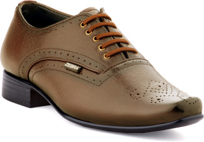 

Zebra High Defination Men's 100% Pure S.Leather Brown Oxford Brogue Shoes Oxford For Men(Brown