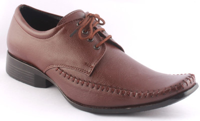 

Zapatoz Brown Pulp Stitched Lace Up Shoes For Men(Black, Brown