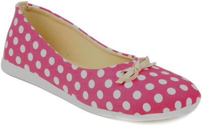 

Babes White Dotted print Bellies For Women(Pink