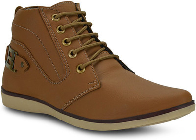 

Get Glamr Mid Top Lace Ups Boots For Men(Tan)