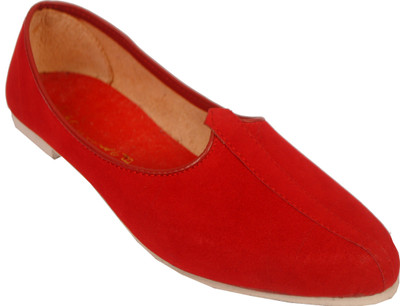 

Goyal Nubuck Leather Red Mojaris For Men(Red)