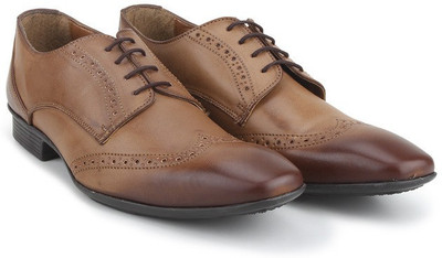 

Knotty Derby Wing Cap Brogue Derby For Men(Tan
