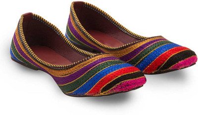 

Great Art Women Colorful Resham Zari Work Ballerina s 306 Mojaris For Women(Multicolor
