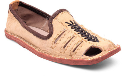 

Paduki Ethnic Footwear Mojaris For Men(Khaki