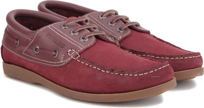 

Woodland Leather Boat Shoes For Men(Maroon, Lmaroon
