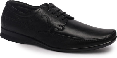 

LEATHER HUT Genuine Leather Lace Up For Men(Black