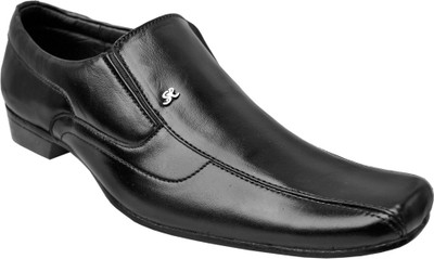 

Seamax Genuine Leather shoes Slip On For Men(Black