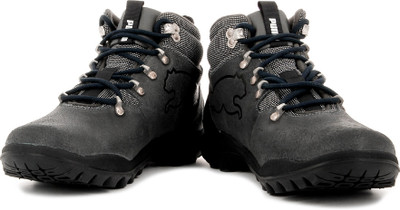 

Puma Silicis Mid Outdoors Shoes For Men(Grey, Black, 04;black;lime punch