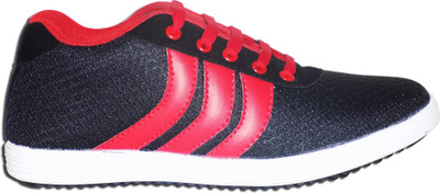 Style 98 Mesh Synthetic Running Shoes For Men(Black, Red)