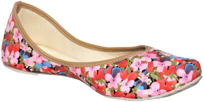 

Panahi Floaral printed Office Ethnic Shoes Jutis For Women(Red