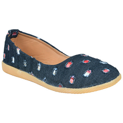

Footrendz Ethnic Black Denim Bellies For Women(Black