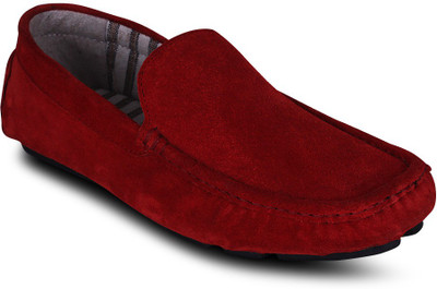 

Get Glamr BASIC SUEDE SLIP ON Loafers For Men(Red)