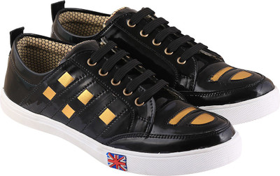 

Go India Store Sneakers For Men(Black, Gold