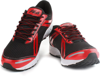 

Fila FLEX RUN PLUS Running Shoes For Men(Black, Red, Blk/rd