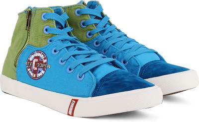 

Lee Cooper Men Mid Ankle Canvas Sneakers For Men(Blue, Sky blue
