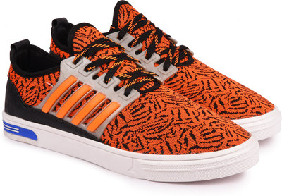 

Andrew Scott Men's Orange Stretch Fabric Sneakers For Men(Orange
