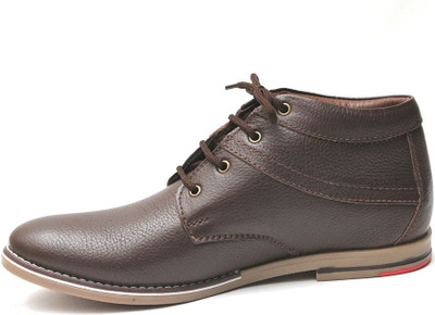 

Molessi Molessi Brown High Ankle Leather Shoe Casual Shoes For Men(Brown), 03;brown