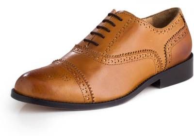 Walker Styleways Excellent Oxford Tan Leather Brogue Lace Up