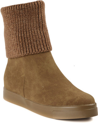 

Flat n Heels Boots For Women(Khaki)