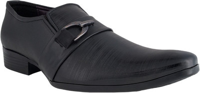 Adam Step Smart Formal Black Slip On Shoes For Men(Black)