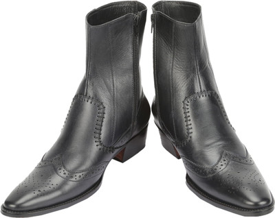 

Shoe Bazar Black Leather Boots For Men(Black)