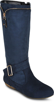 

Get Glamr Jherry Zipper Boots For Women(Blue)