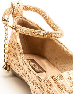 Marc Loire Women's Celebrity Shimmer Golden Partywear Bellies