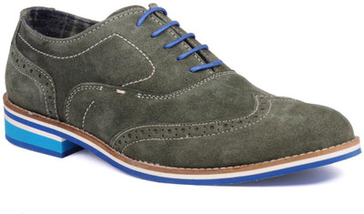 

Walker Styleways Impressive Oxford Brogue Casual Shoes For Men(Green, Noble green