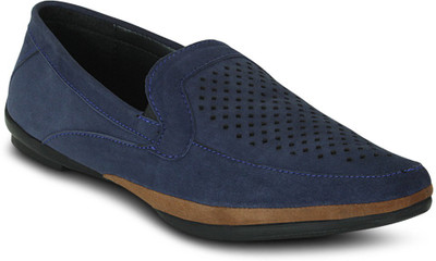 

Get Glamr PERFORATED SLIP ON Loafers For Men(Blue)