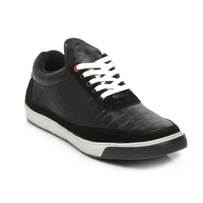 

TEN Black Leather Sneakers Sneakers For Men(Black
