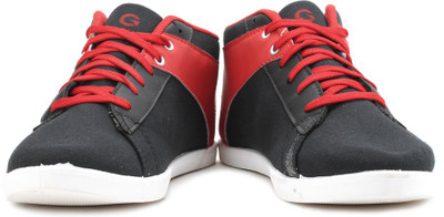 

Globalite Astral Men High Ankle Sneakers For Men(Black), Black red