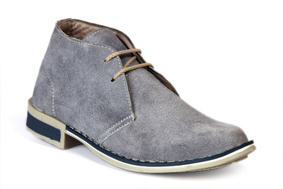 

Molessi Molessi Men's Gray Leather Mid-Top Derby Casuals For Men(Grey