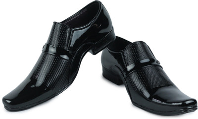 

Shoe Island Designer Patent Black Slip-On Formal Shoes Slip On For Men(Black