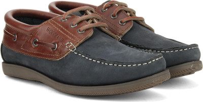 

Woodland Leather Boat Shoes For Men(Navy