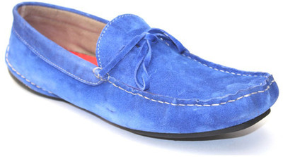 

Guava Electric Blue Leather Loafers For Men(Blue